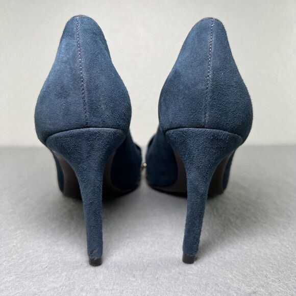 Tory Burch Studded Blue Suede Pointed Toe 3 inch Heels Shoes Size 5M - Picture 3 of 15